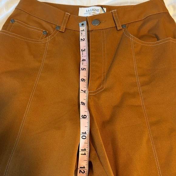 NWT La Ligne Caroline wide leg pants size tan cognac - Picture 6 of 8